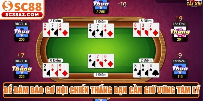 Để đảm bảo quyền lợi, tối ưu hóa cơ hội chiến thắng bạn cần giữ vững tâm lý