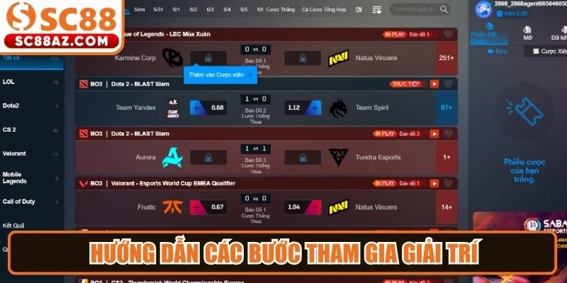 Hướng dẫn các bước tham gia giải trí tại Sc88 dễ dàng cho người mới