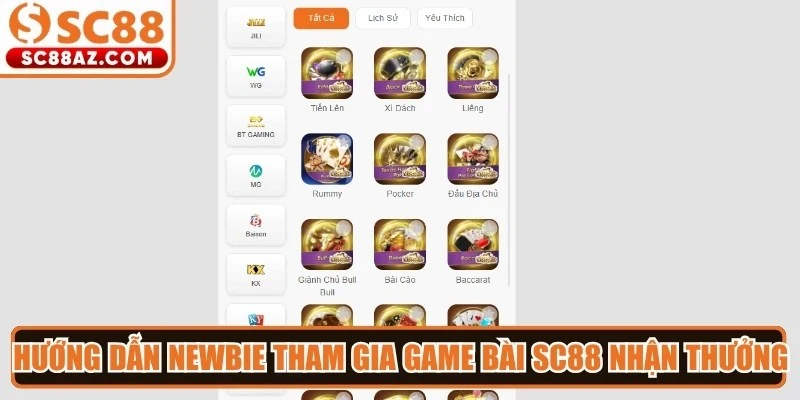Hướng dẫn newbie tham gia game bài Sc88 nhận thưởng lớn