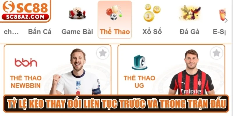 Tỷ lệ kèo thay đổi liên tục trước và trong trận đấu, phản ánh xu hướng cá cược