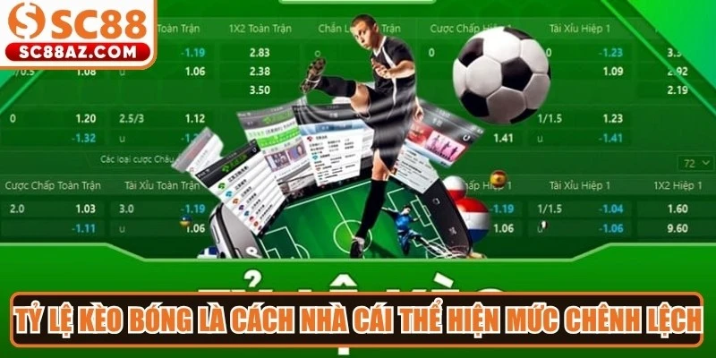 Tỷ lệ kèo bóng là cách nhà cái Sc88 thể hiện mức chênh lệch giữa hai đội